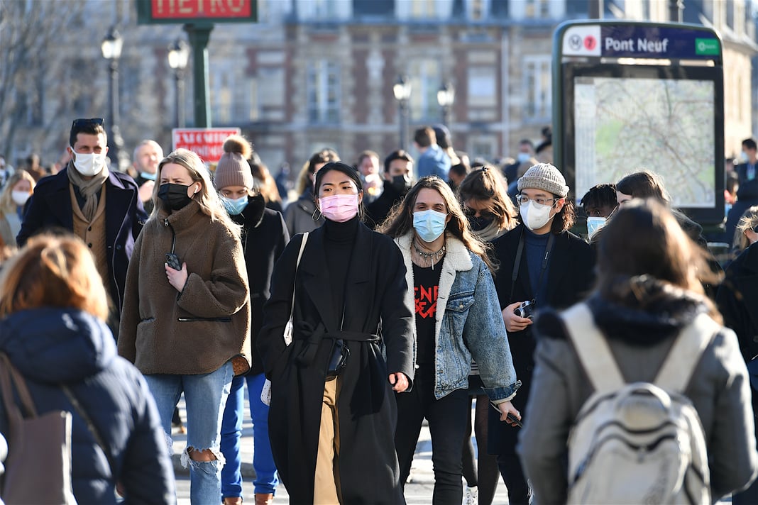 Tourists in Europe on the street following the new travel restrictions.