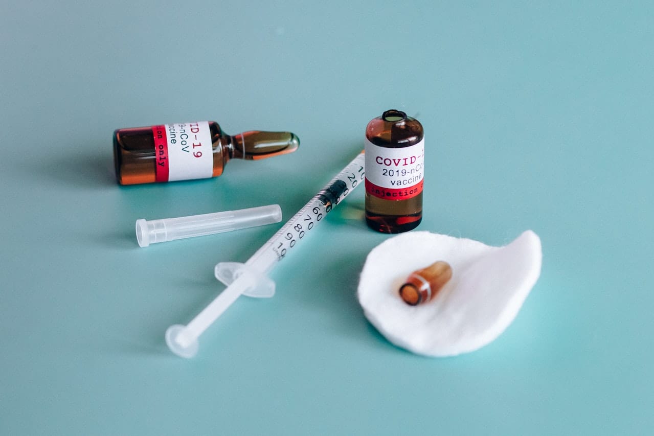 COVID booster medicine in injectable form, in syringes.